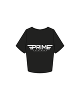 The Crop Tee - Black - Prime Physiques - Double P / Main Logo - White