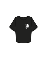 The Crop Tee - Black - Prime Physiques - Double P / Main Logo - White