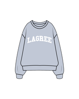 The Womens Crewneck - Powder - Studio Novo - Lagree Collegiate / Back - White