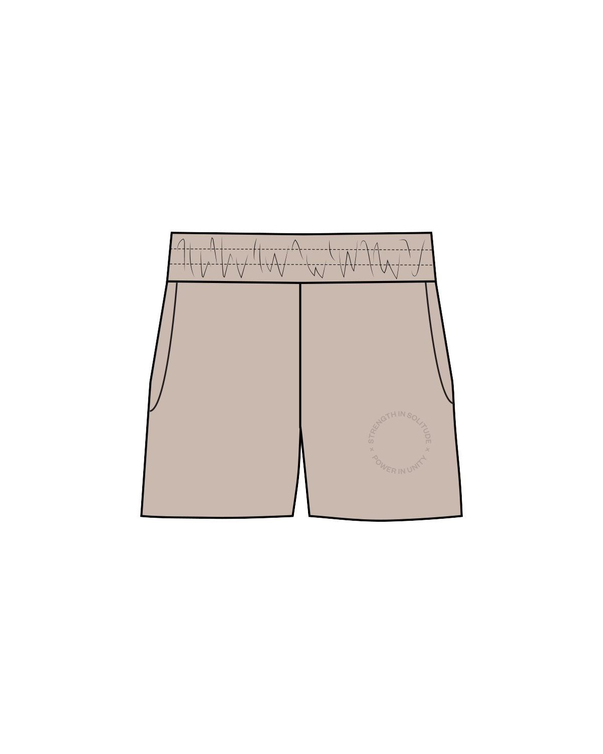 The Womens Sweat Shorts - Bone - Solos Pilates - Left Thigh - Bone