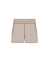 The Womens Sweat Shorts - Bone - Solos Pilates - Left Thigh - Bone