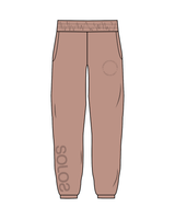 The Womens Sweatpants - Clay - Solos Pilates - Left Thigh / Right Leg - Clay