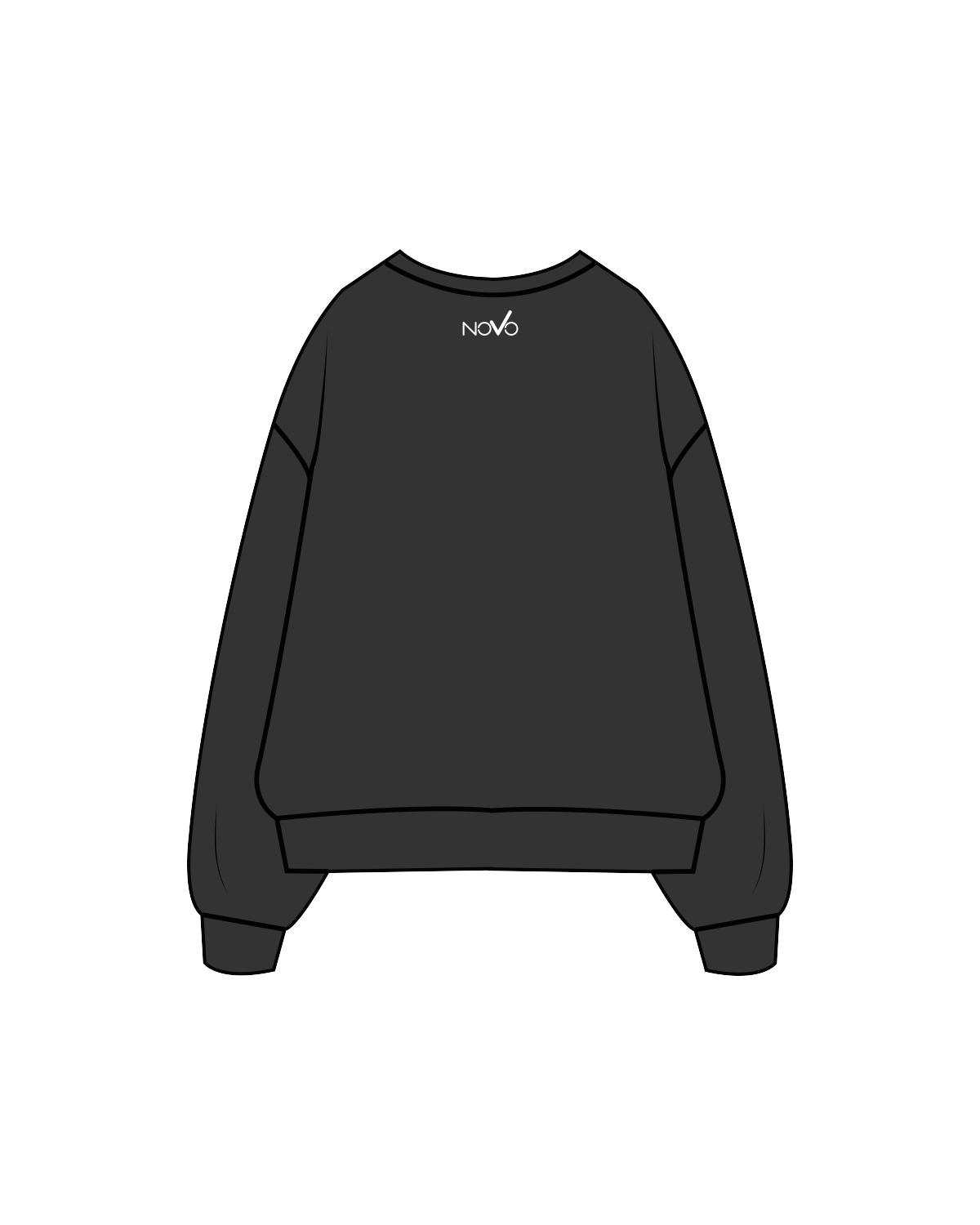 The Womens Crewneck - Washed Black - Studio Novo - Lagree Collegiate / Back - White