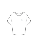 The Crop Tee - White - Coastal Movement - Left Chest / Back - Navy