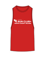 The Scoop Muscle Tank - Red - Fit 4 Mom North County Inland - Center Chest Stacked - Printed - White