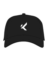 The 5 Panel Trucker Hat - Black - Koch - Center Crown "K" - Embroidered - White