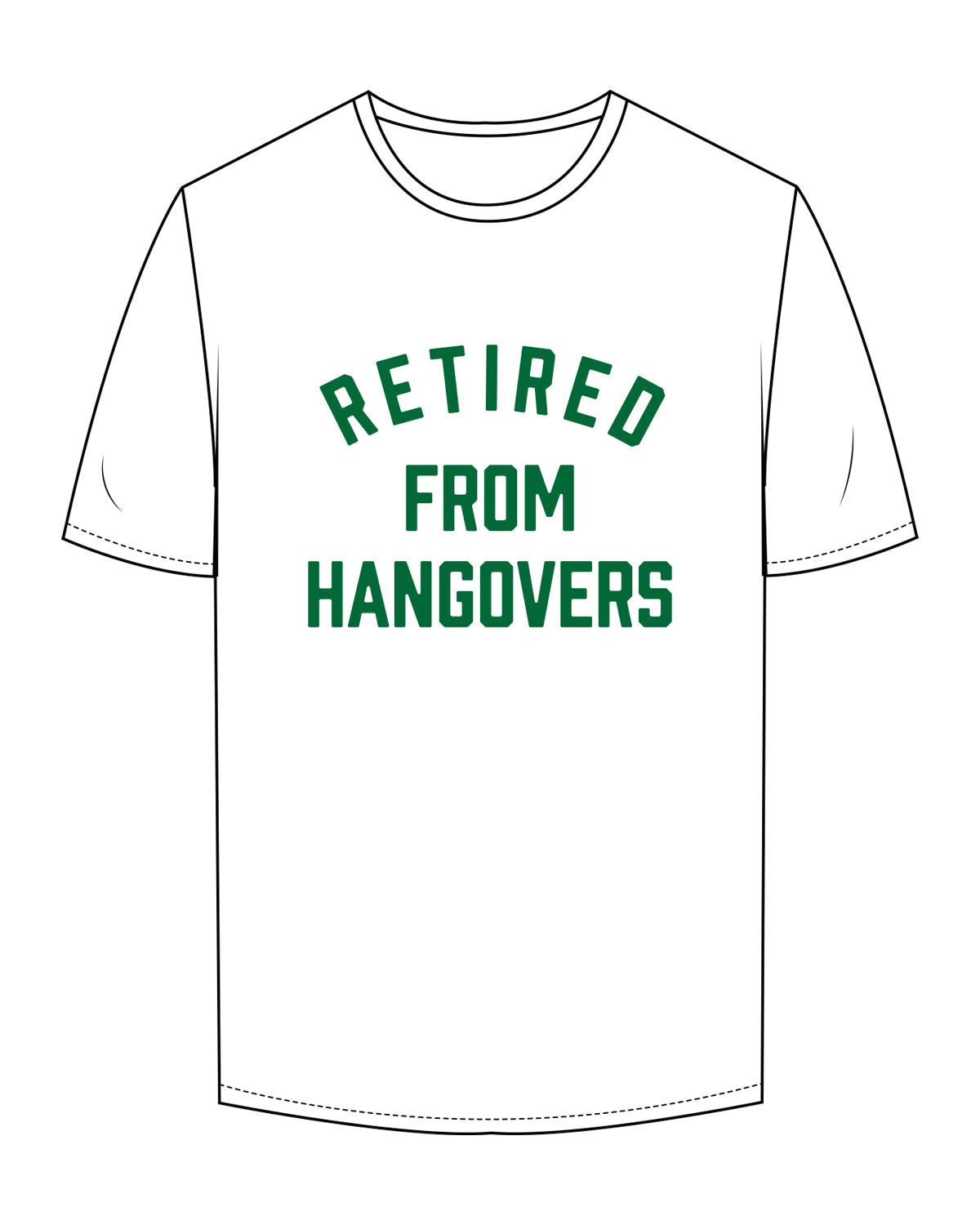 The Mens Tee - White - Mingle Mocktails - Center Chest - Arch - Printed - Dark Green
