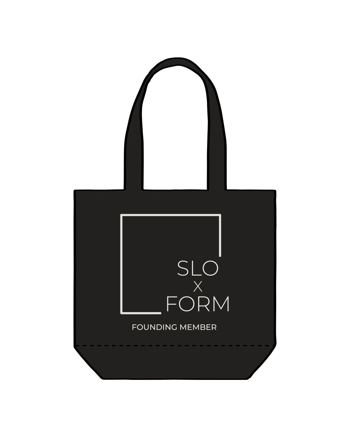 The Promo Tote Bag - Black - Front Stacked - Square Logo - Printed - Washed Bone