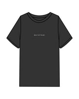 The Mens Heavyweight Tee - Washed Black - Pulse 712 - Center Chest & Center Back Stacked Logo "SIOUX CENTER" - Printed - Washed Bone