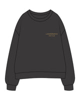 The Womens Crewneck - Washed Black - LagreeMixx - Left Chest Stacked " 500 Club " - Embroidered - Gold