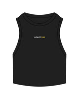 The Ribbed Crop Tank - Black - Alpha Fit- Center Chest - Embroidered - Full Color