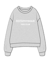 The Mens Crewneck - Heather - Instaphysiques - Center Chest - Printed - White