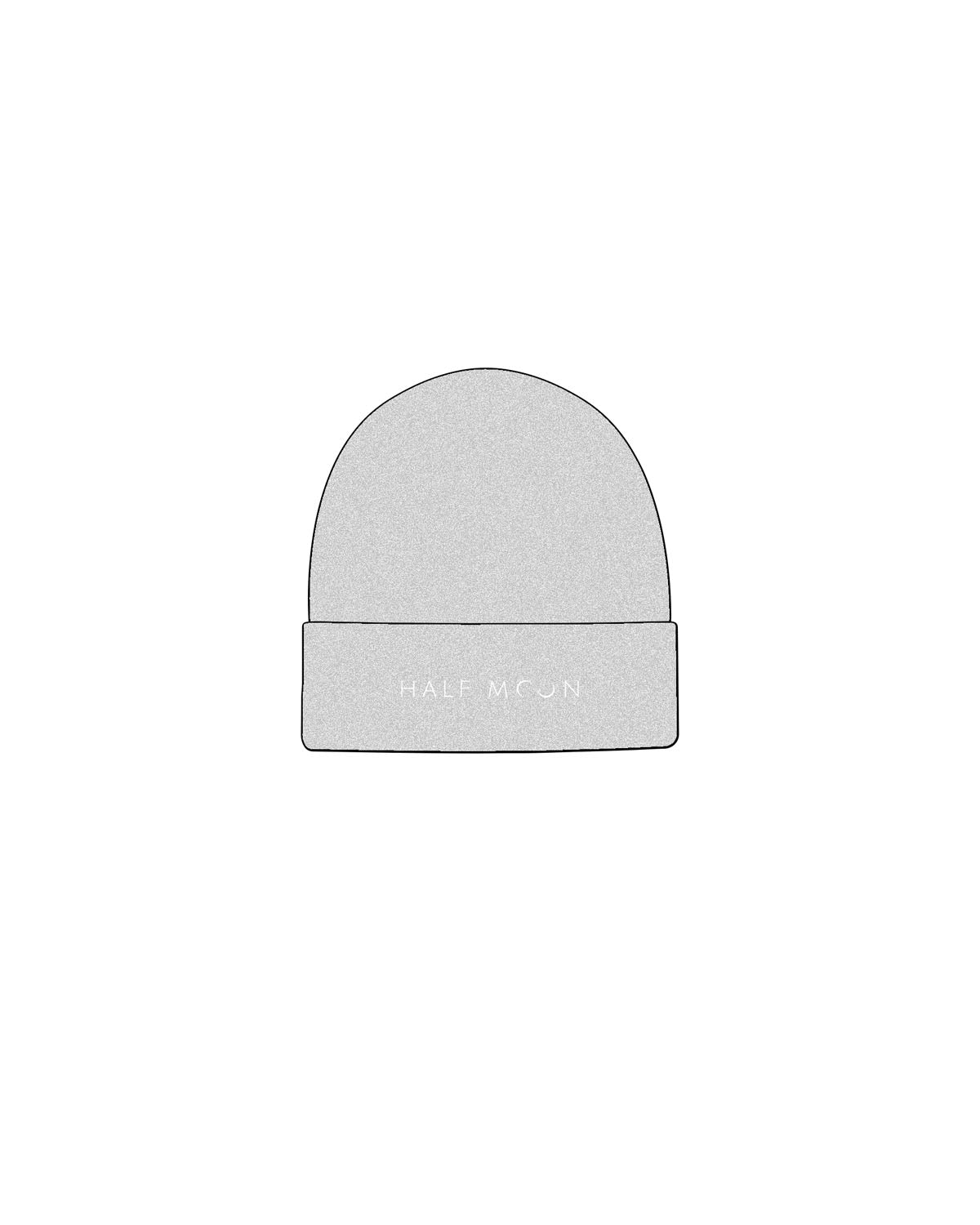 The Beanie - Heather - Half Moon Yoga - Center Brim - Embroidered - Off White