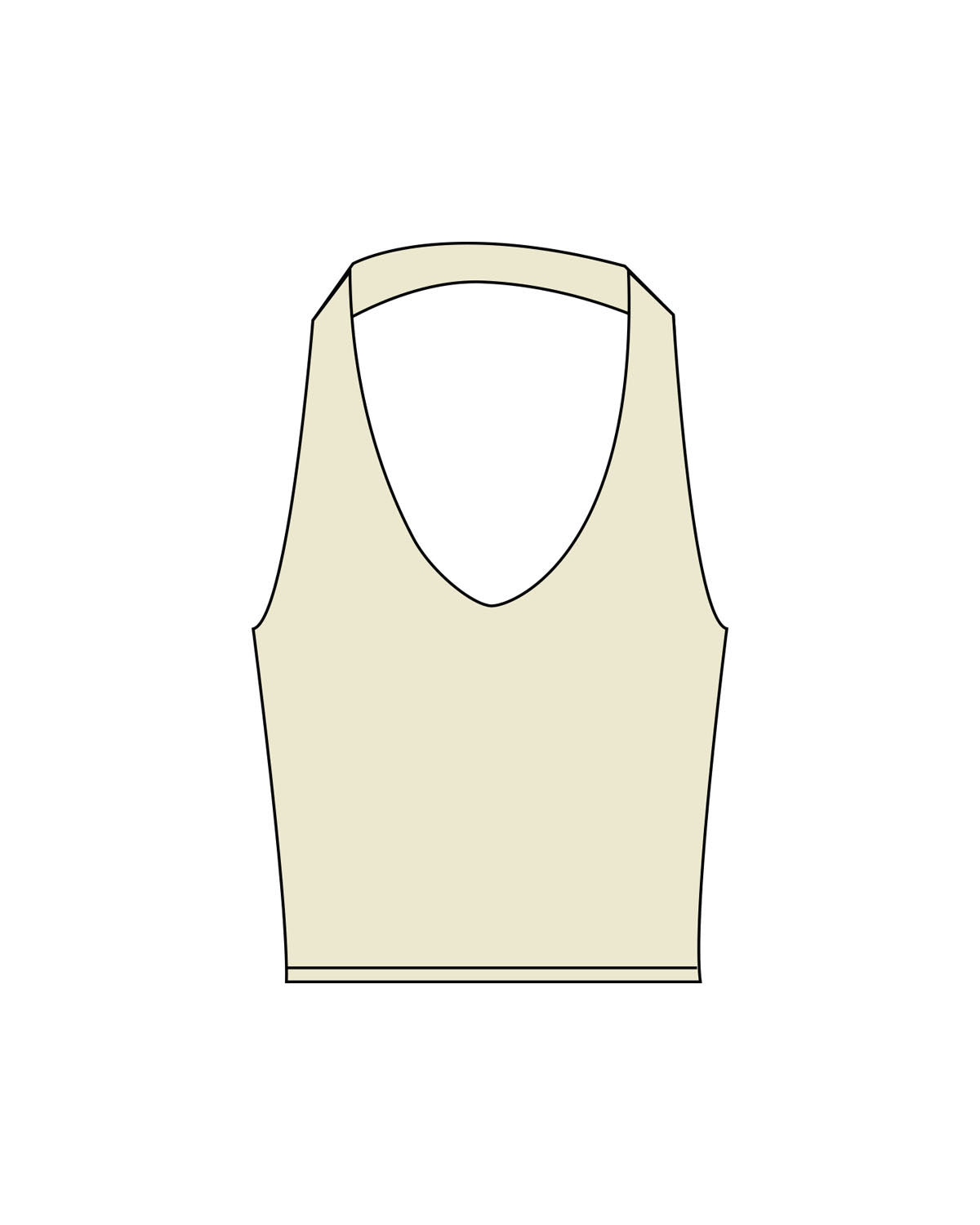 The Halter Tank - Beige - Studio 11 - Center Back - Printed - Black