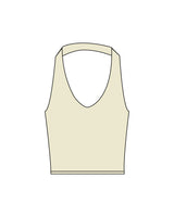The Halter Tank - Beige - Studio 11 - Center Back - Printed - Black