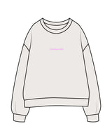 The Midweight Unisex Crewneck - Washed Ivory - Chemo Club - Center Chest & Back Stacked - Printed - Neon Purple