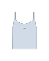 The Micro Rib Strappy Crop Tank - Baby Blue - B Long Pilates - Center Chest - Top Back - Printed - Full Color