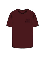 The Mens Tee - Burgandy - Dawn Patrol - Left Chest & Back Center - Tone on Tone