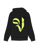 Commit Fitness Vault - Mens Hoodie - Black with Neon Yellow - Center