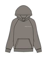 The Mens Hoodie - Washed Gray - Left Chest & Back Center Stacked - White