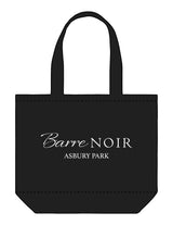 The Tote Bag - Black - Pilates Method/Barre Noir - Center Body Stacked - Printed - White