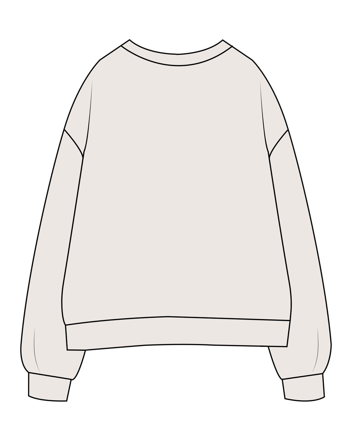 The Womens Crewneck - Bone - Studio47 Pilates - Center Chest - Embroidered - Warm Stone