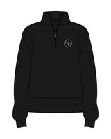The Womens 1/4 Zip - Black - BHF-Grotto - Left Chest - Printed - Cream