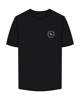 The Mens Midweight Tee - Black - AA Associates - Left Chest Round - Printed - White