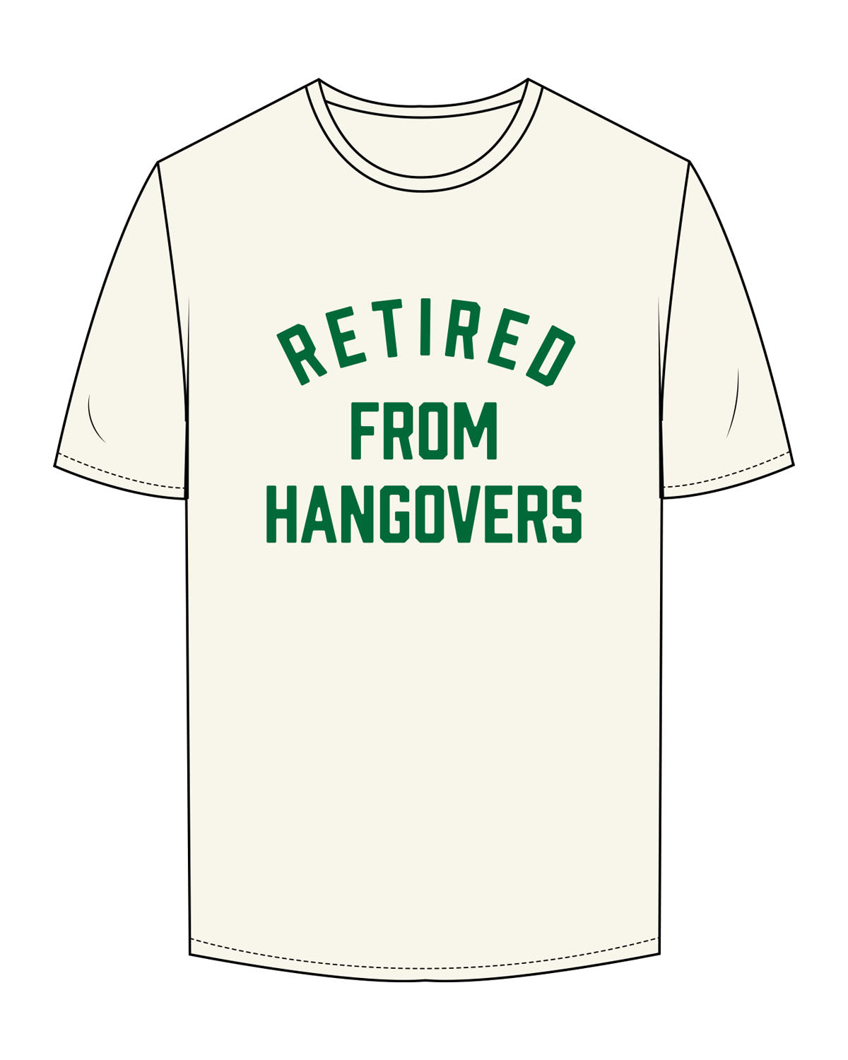 The Mens Tee - Off White - Mingle Mocktails - Center Chest - Arch - Printed - Dark Green