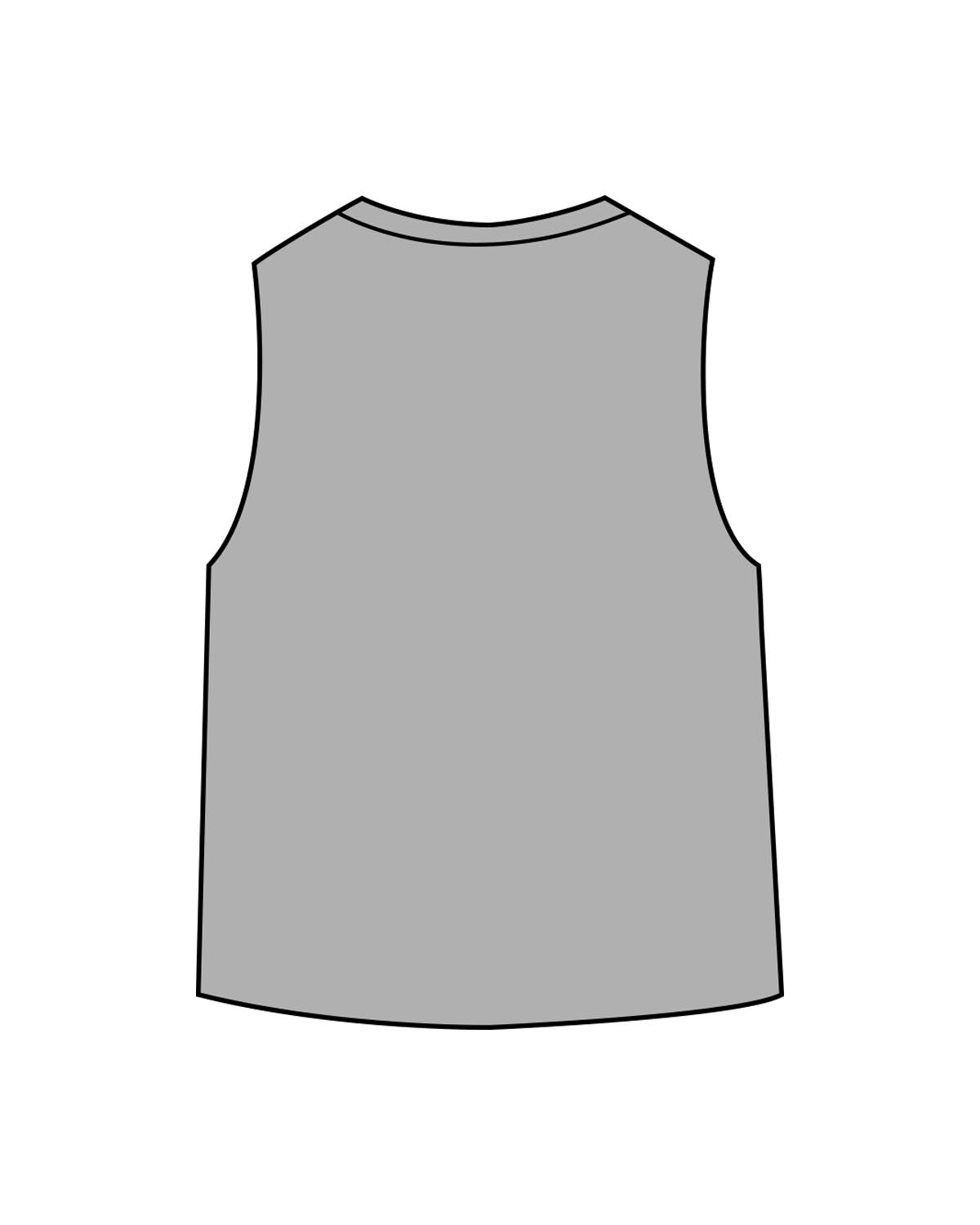 The Daily Crop Tank - Heather Gray - Pilates of Plantation - Left Chest - Printed - White
