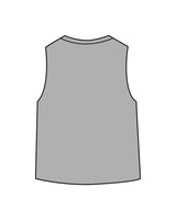 The Daily Crop Tank - Heather Gray - Pilates of Plantation - Left Chest - Printed - White