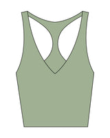 The Racer Tank - Pistachio - Lava - Center Back - White Printed