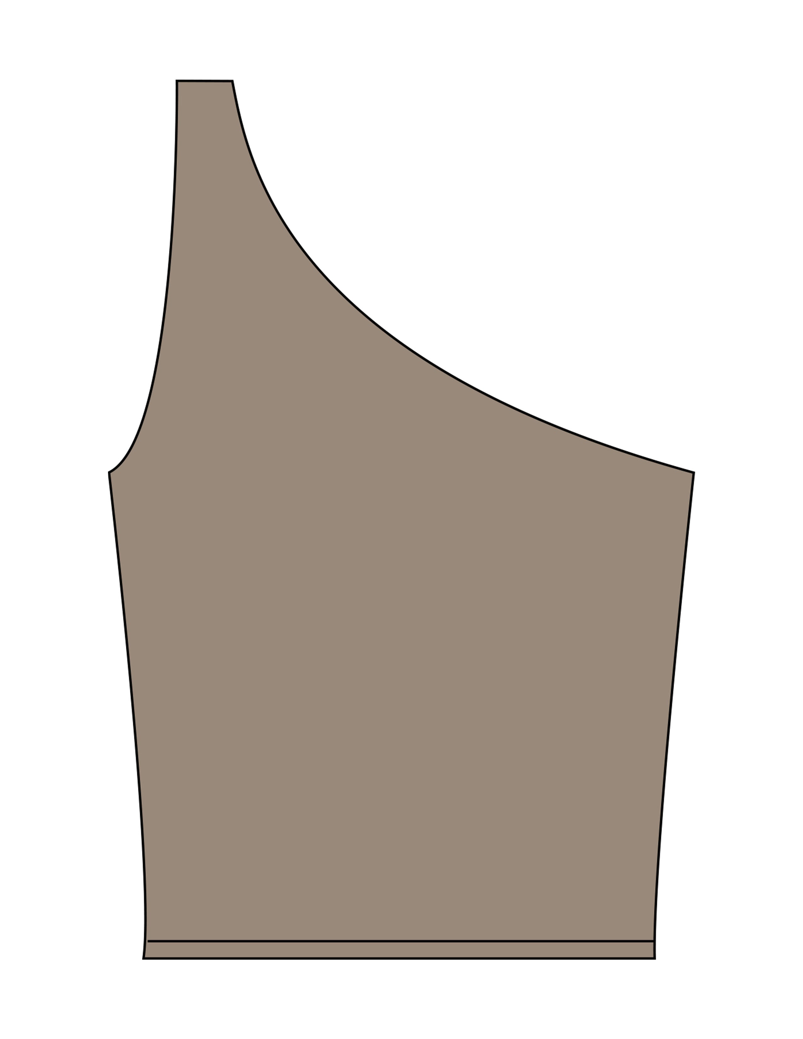 The One Shoulder Tank - Brown - Pilates Phoenix - Left Chest - Printed - White