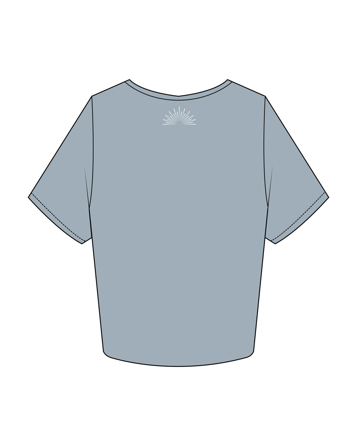 The Crop Tee - Mineral - Align Pilates - Center Chest & Back Neckline - Mineral