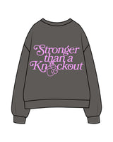 The Midweight Unisex Crewneck - Washed Black - Chemo Club - Center Chest & Back Stacked - Printed - Neon Purple