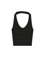 The Halter Tank - Black - Studio 11 - Left Chest - Printed - White