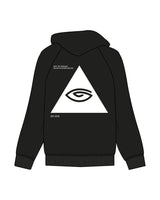 The Womens Hoodie - Black - Higher Ground - Left Chest & Back Stacked - Printed - White