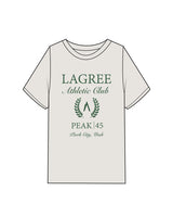 The Mens Heavyweight Tee - Washed Bone - Peak 45 - Center Chest Stacked - Park City - Green