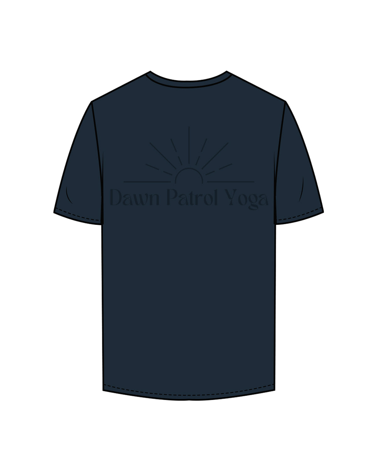 The Mens Tee - Navy - Dawn Patrol - Left Chest & Back Center - Tone on Tone