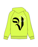 The Mens Hoodie - Neon Yellow - Commit Fitness - The Vault  - Back Center Stacked - Black