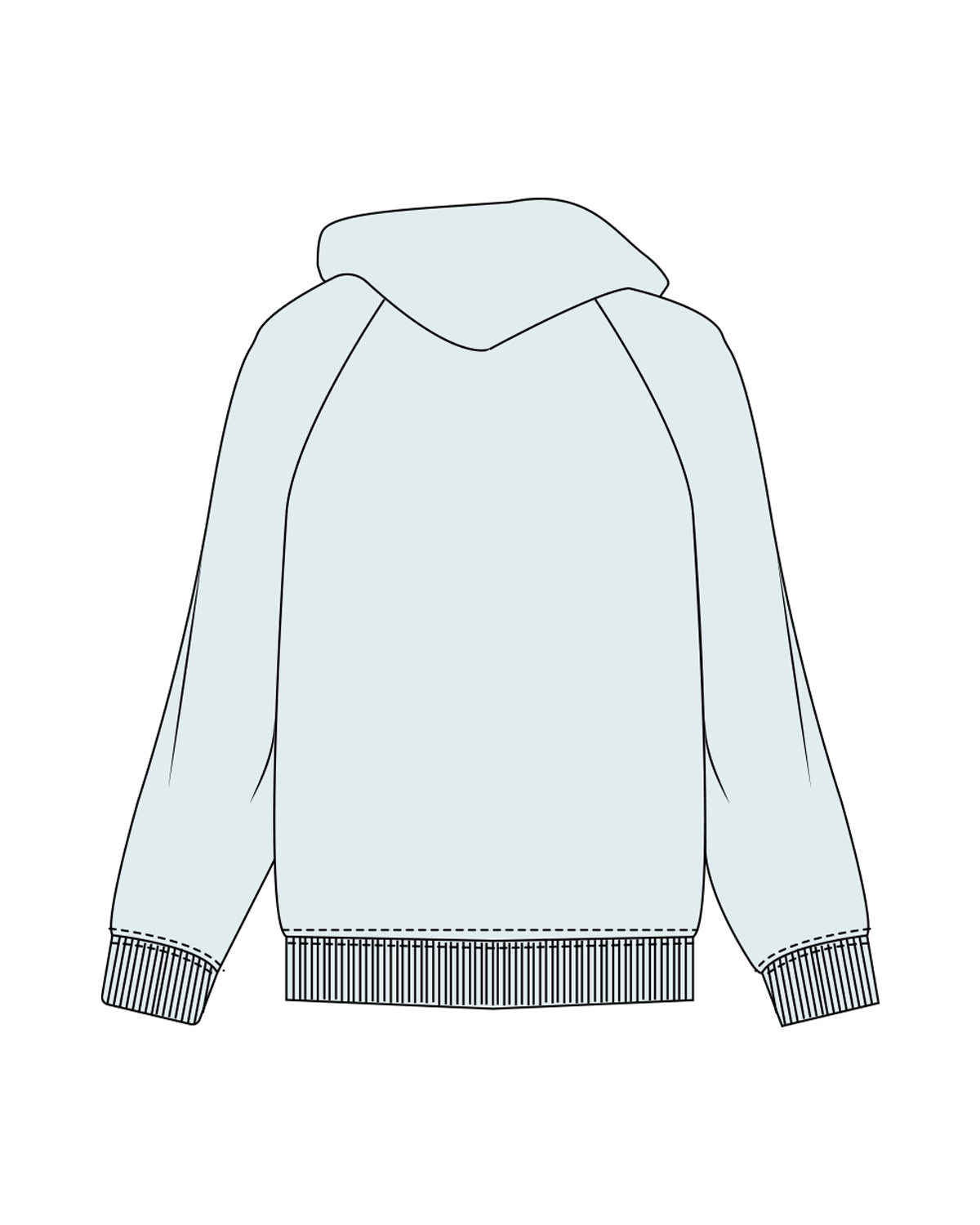 The Mens Hoodie - Seafoam - MECHA - Center Chest - Light Blue