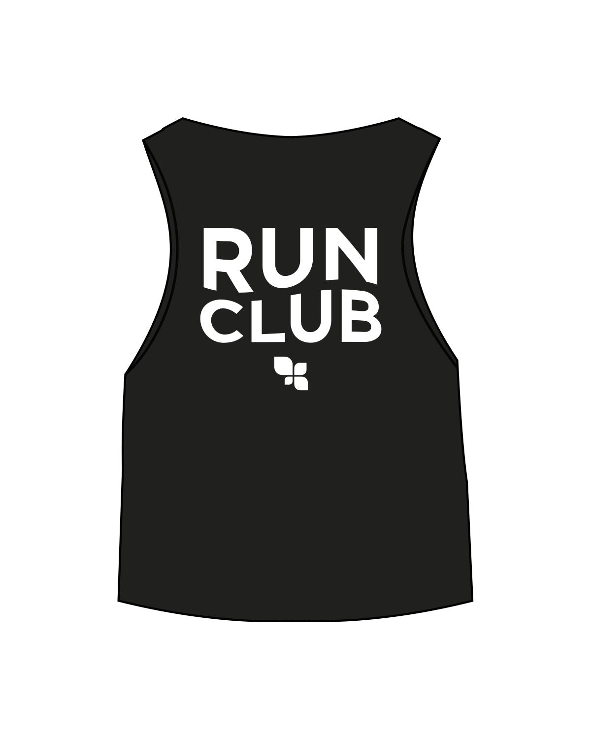 The Micro Rib Racer Crop - Black - Fit 4 Mom Carlsbad Encinitas - Center Chest & Back Stacked - Printed - White