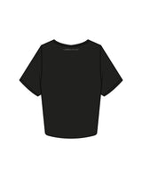 The Crop Tee - Black - Lagree House - Left Chest Stacked & Back Neckline - Staff - White