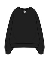 The Womens Crewneck - Black - Club Lagree - Right Wrist - Center Chest & Back Center - White