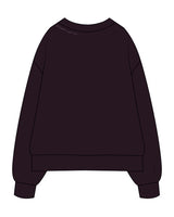 The Womens Heavyweight Crewneck - Plum - Core Crown Point - Front Left Neckline - Right Wrist - Back Right Neckline  - Printed - Light Plum
