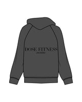 The Mens Hoodie - Washed Black - Dose - Left Chest & Back Center Stacked - Black