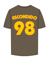 The Mens Tee - Walnut - Swamis Padres - Center Chest Stacked & Back Stacked "ESCONDIDO" - Printed - Full Color