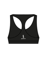 The Racer Bra - Black - Surf Salutations - Center Back - Printed - White