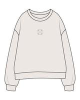 The Womens Crewneck - Bone - Studio47 Pilates - Center Chest - Embroidered - Warm Stone