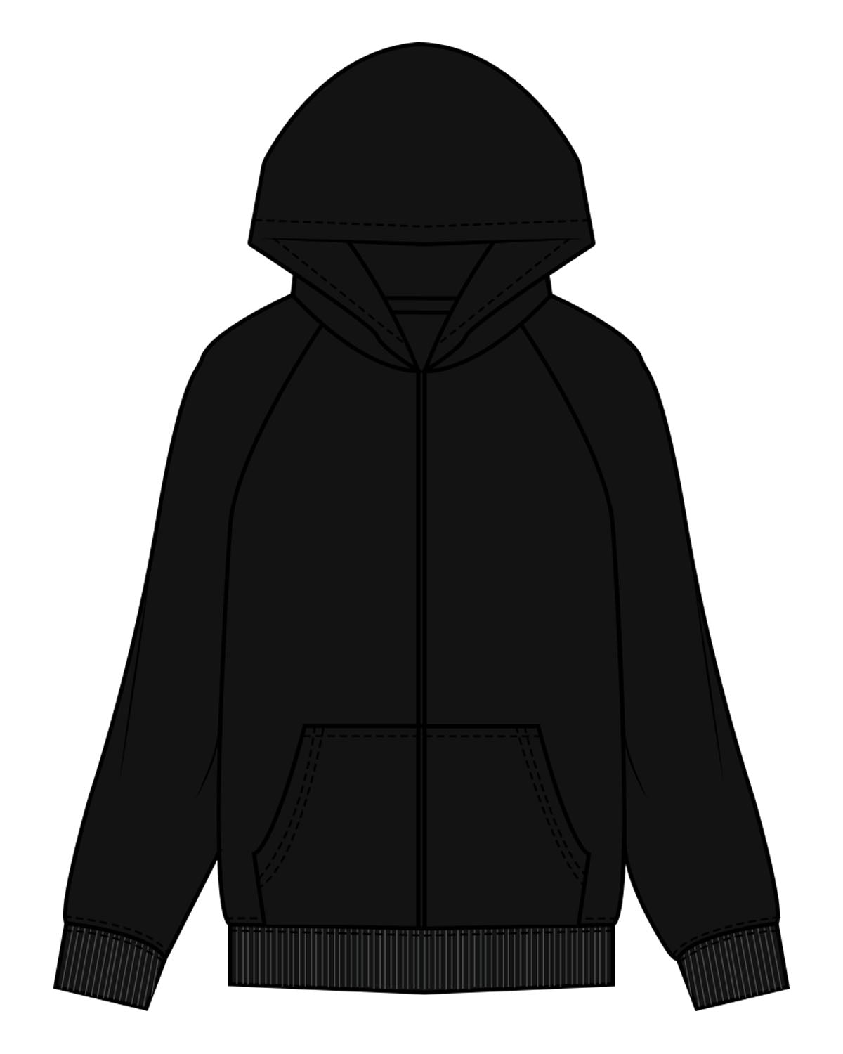 The Womens Zip Hoodie - Black - Tone Fitness Studio - Back Center - 1K Club - Printed - White